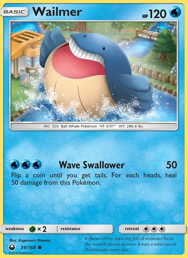 Wailmer 39/168 Celestial Storm Pokémon Karte