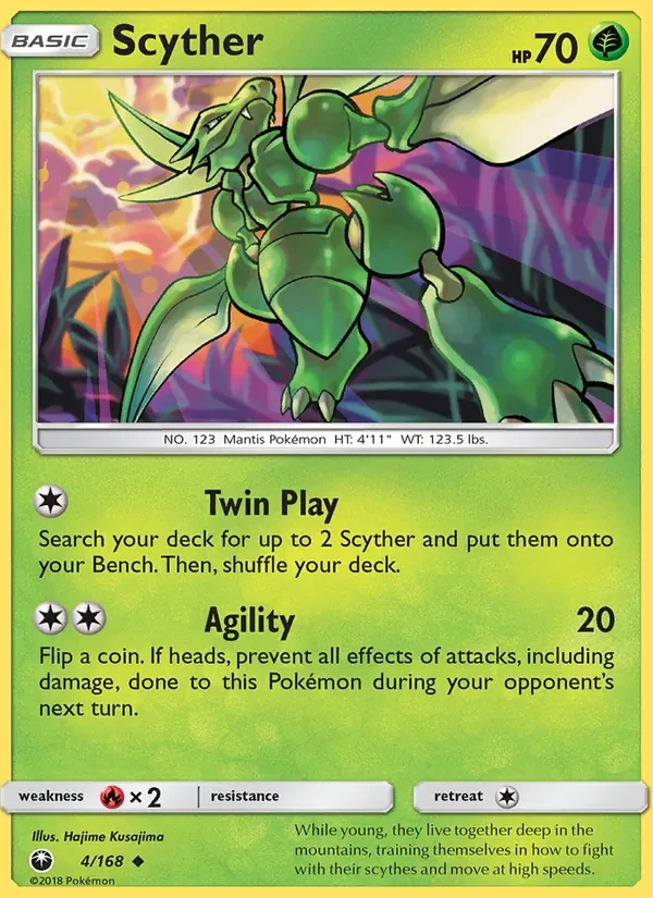 Scyther 4/168 Celestial Storm Pokémon card
