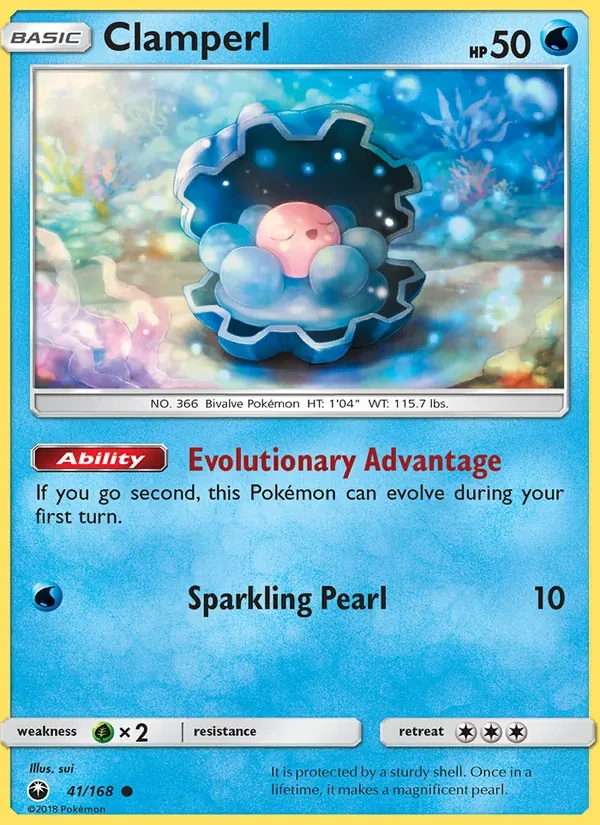 Clamperl 41/168 Celestial Storm Pokémon card