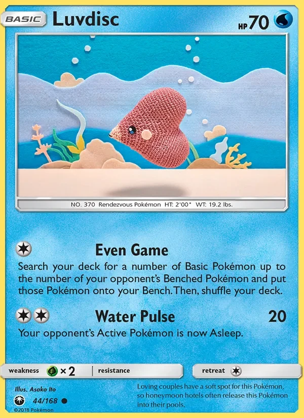 Luvdisc 44/168 Celestial Storm Pokémon card