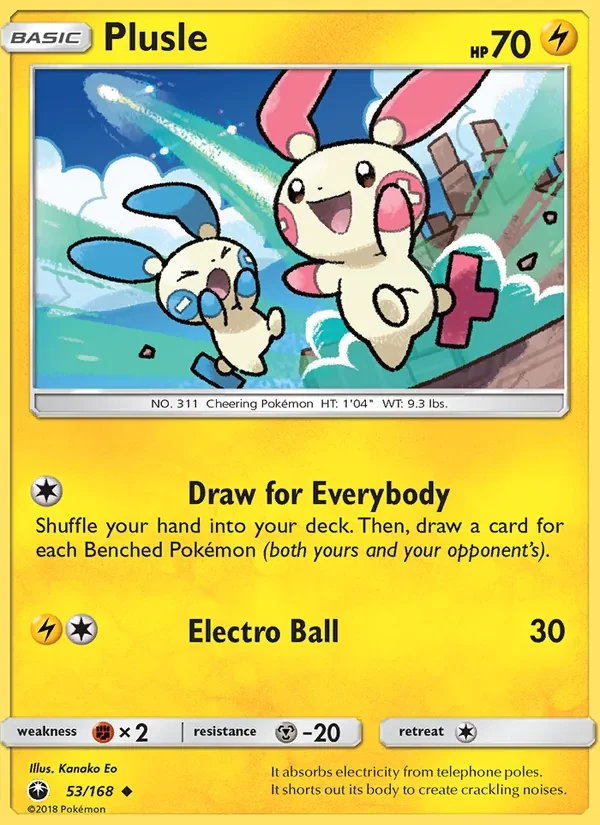Plusle 53/168 Celestial Storm Pokémon card