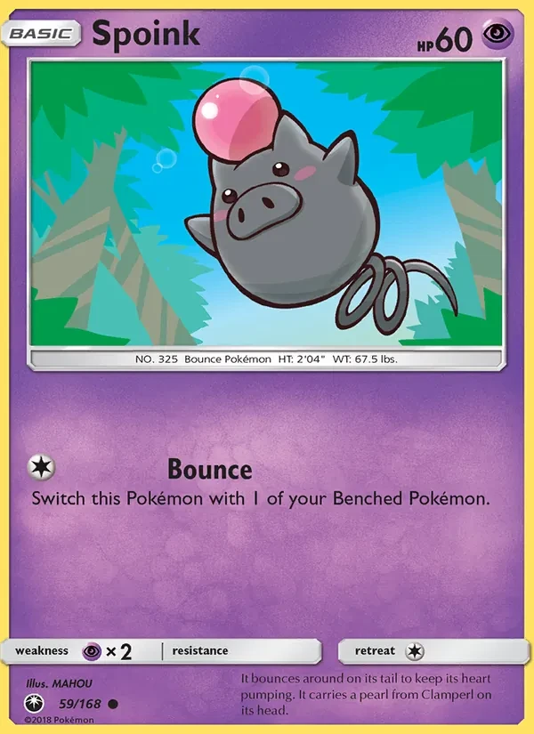 Spoink 59/168 Celestial Storm Pokémon card