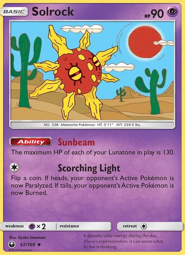 Carta Pokémon Solrock 62/168 Celestial Storm