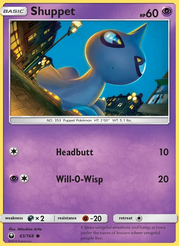 Shuppet 63/168 Celestial Storm Pokémon card
