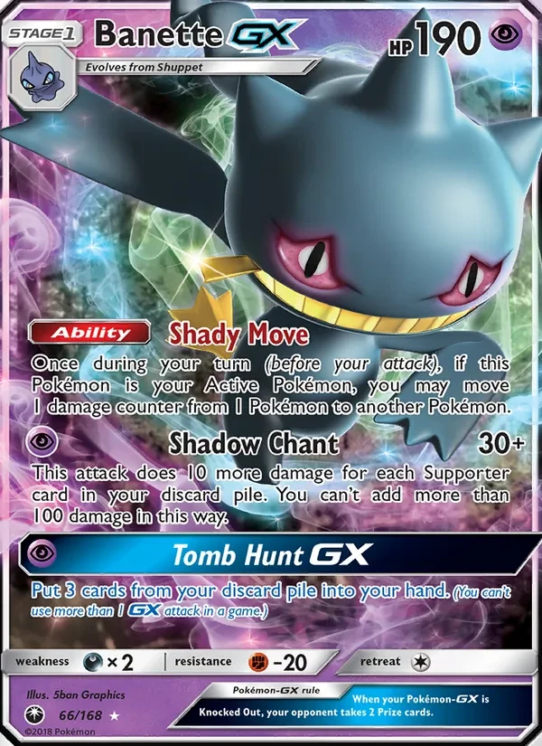 Banette GX 66/168 Celestial Storm Pokémon card