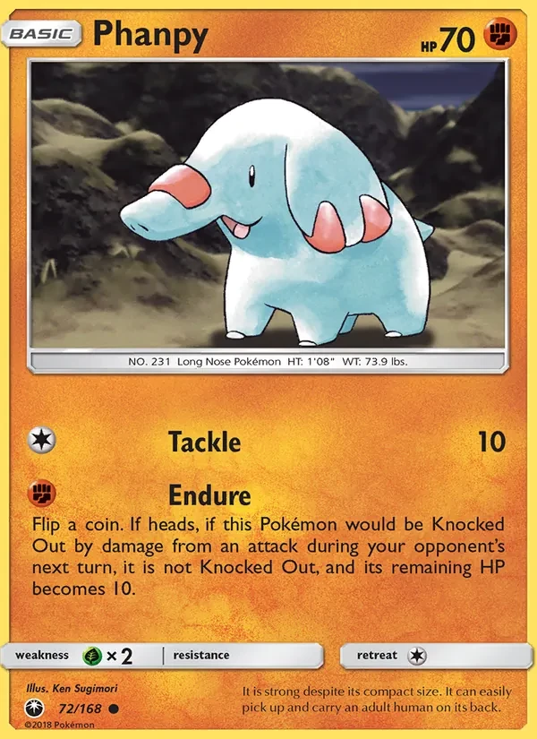 Phanpy 72/168 Celestial Storm Pokémon kaart