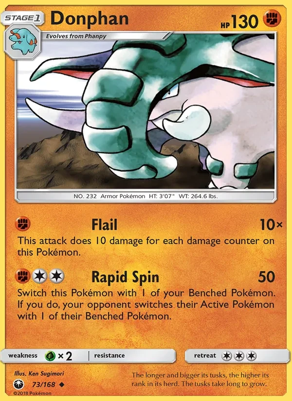 Donphan 73/168 Celestial Storm Pokémon card