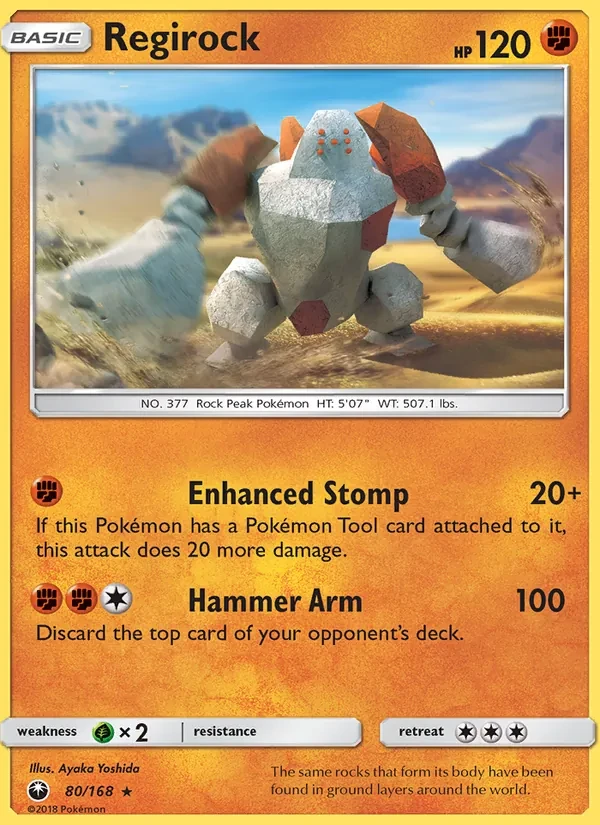 Regirock 80/168 Celestial Storm Pokémon card