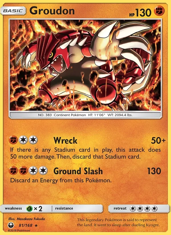 Groudon 81/168 Celestial Storm Pokémon card