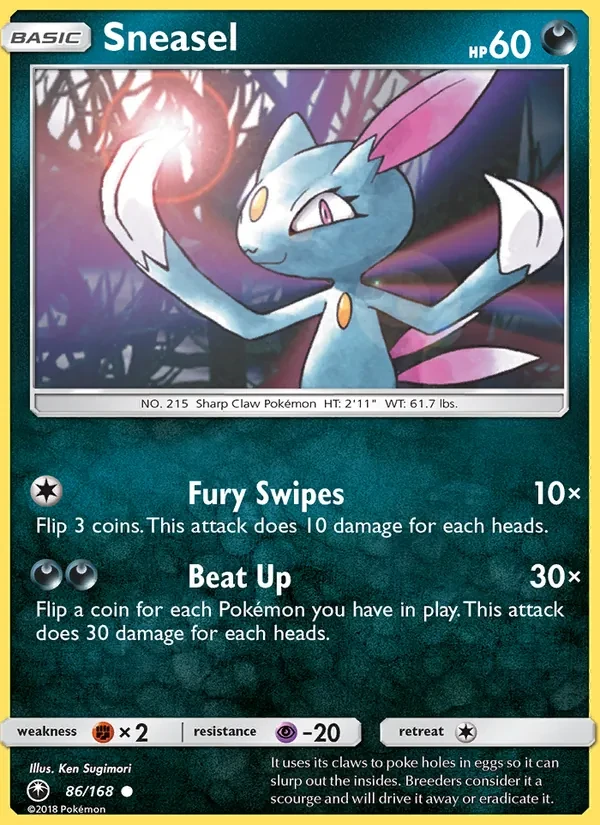 Sneasel 86/168 Celestial Storm Pokémon Karte