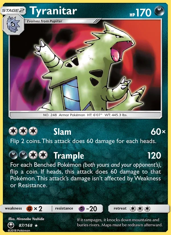 Tyranitar 87/168 Celestial Storm Pokémon card