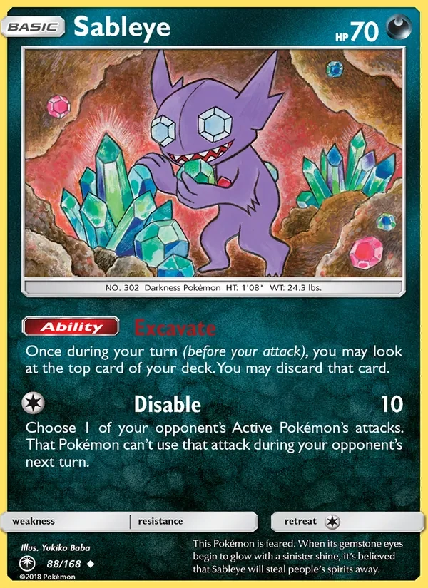 Sableye 88/168 Celestial Storm Pokémon card