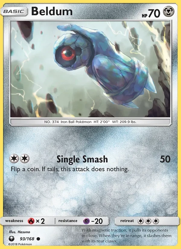 Beldum 93/168 Celestial Storm Pokémon card