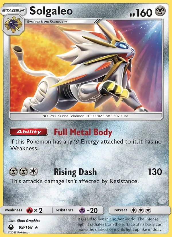 Solgaleo 99/168 Celestial Storm Pokémon card
