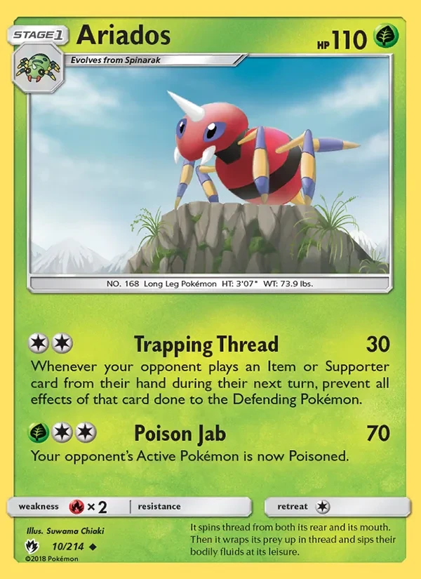 Ariados 10/214 Lost Thunder Pokémon card