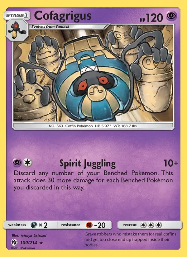 Cofagrigus 100/214 Lost Thunder Pokémon card