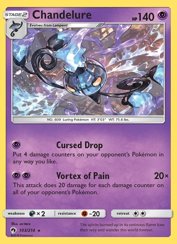 Chandelure 103/214 Lost Thunder Pokémon card