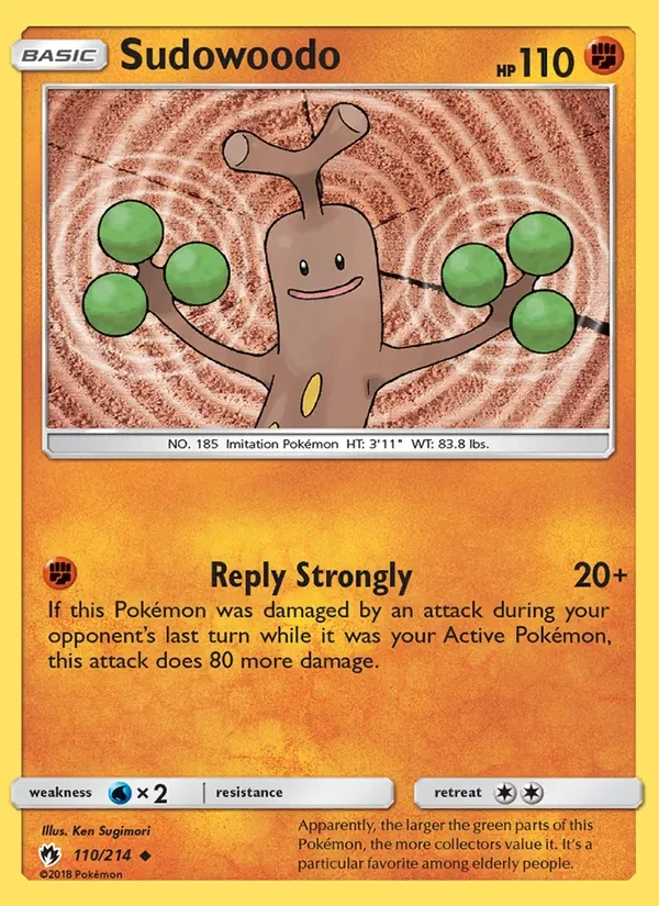 Sudowoodo 110/214 Lost Thunder Pokémon Karte