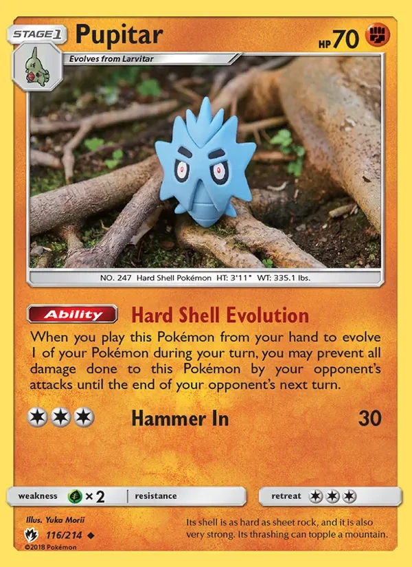 Pupitar 116/214 Lost Thunder Pokémon card