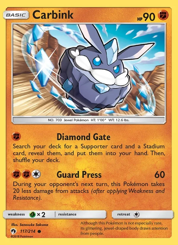 Carbink 117/214 Lost Thunder Pokémon card