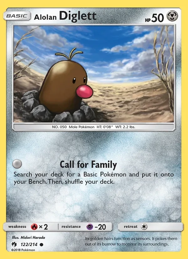 Alolan Diglett 122/214 Lost Thunder Pokémon card