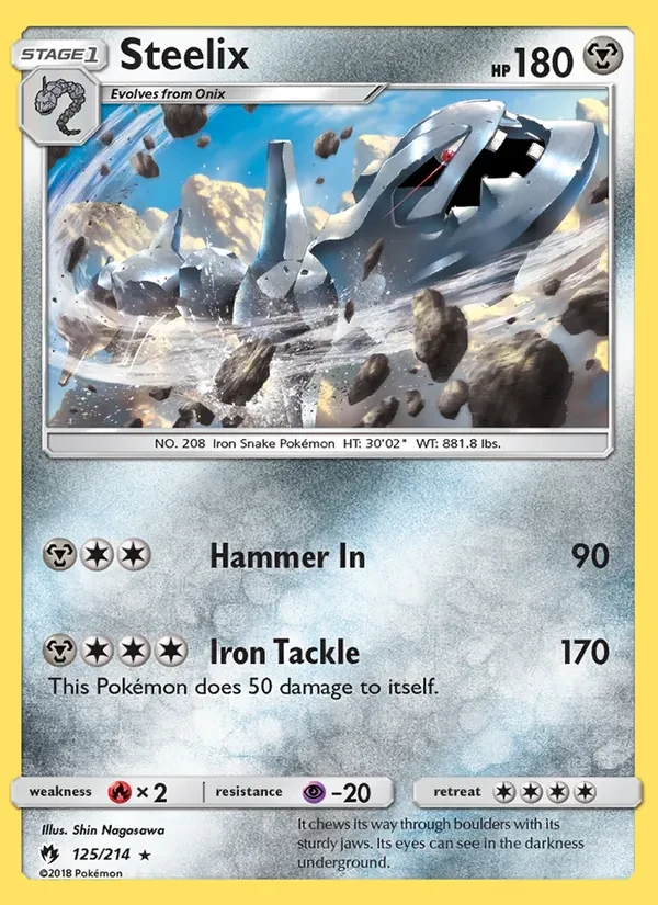 Steelix 125/214 Lost Thunder Pokémon card