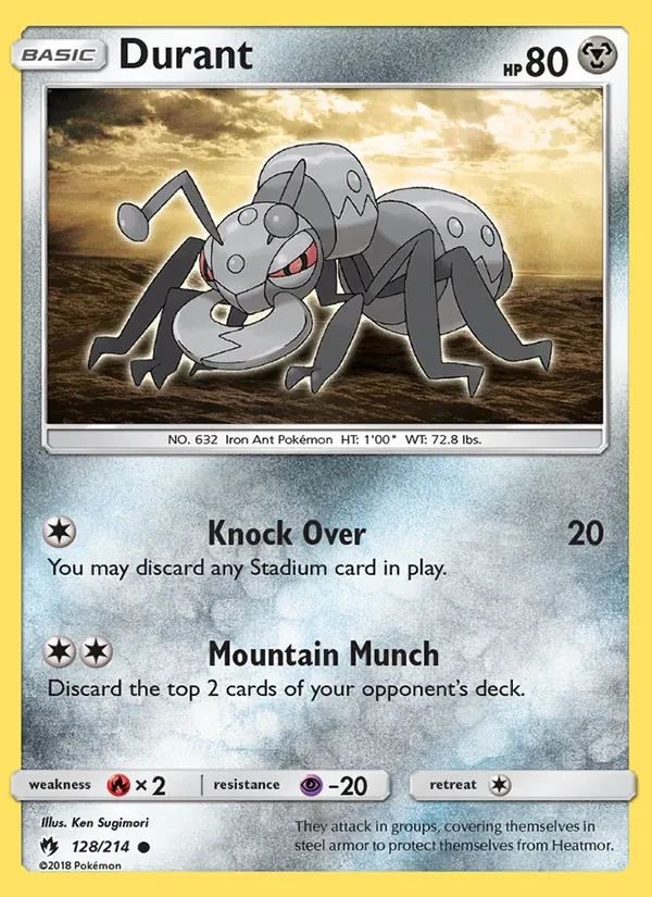Durant 128/214 Lost Thunder Pokémon Karte