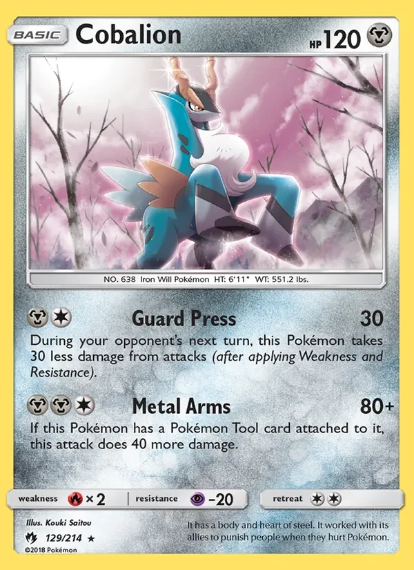 Cobalion 129/214 Lost Thunder Pokémon card