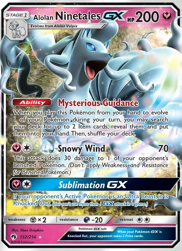 Alolan Ninetales GX 132/214 Lost Thunder Pokémon card