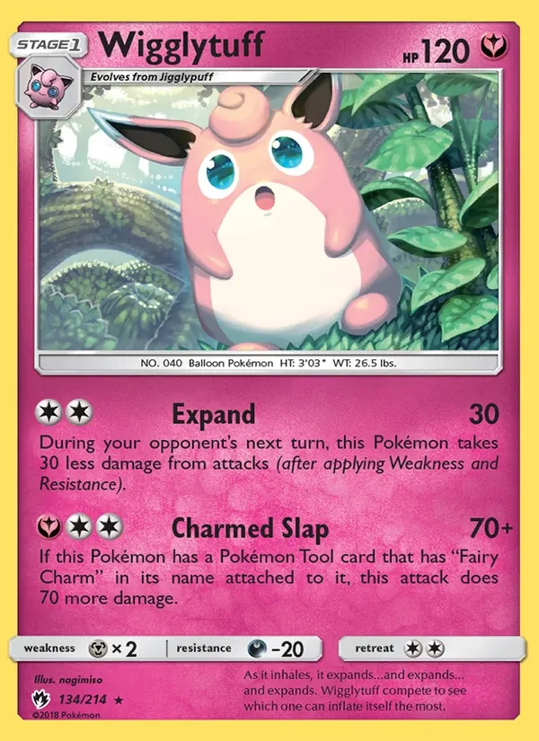 Wigglytuff 134/214 Lost Thunder Pokémon card
