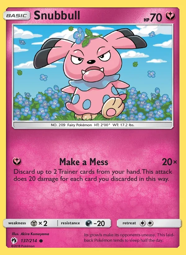 Snubbull 137/214 Lost Thunder Pokémon card