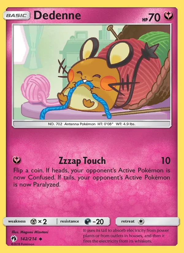 Dedenne 142/214 Lost Thunder Pokémon Karte