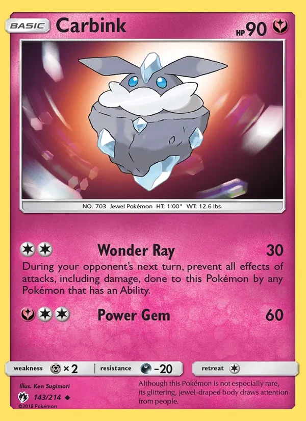 Carbink 143/214 Lost Thunder Pokémon card