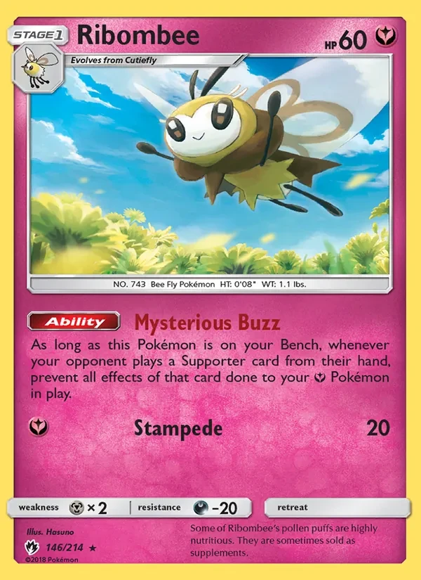 Ribombee 146/214 Lost Thunder Pokémon Karte