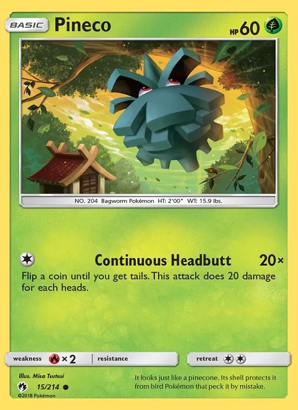 Pineco 15/214 Lost Thunder Pokémon card