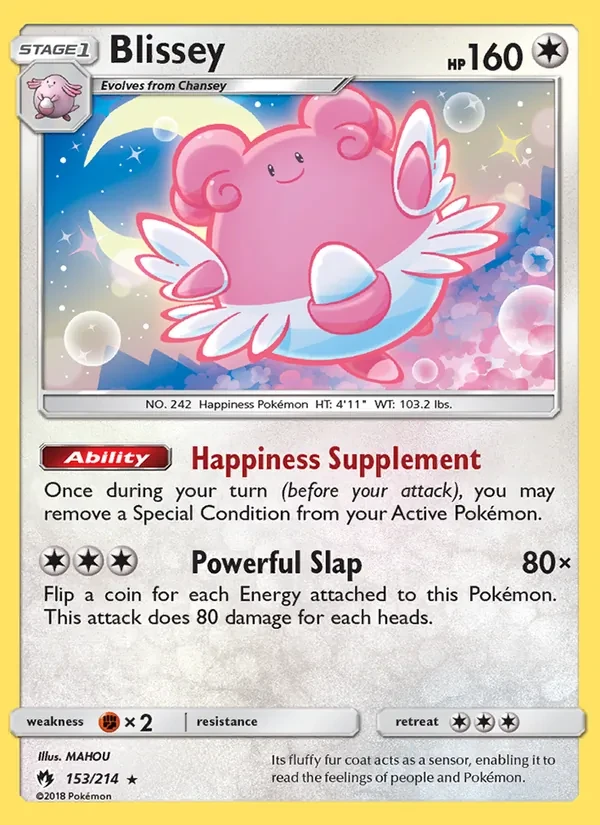 Blissey 153/214 Lost Thunder Pokémon kaart