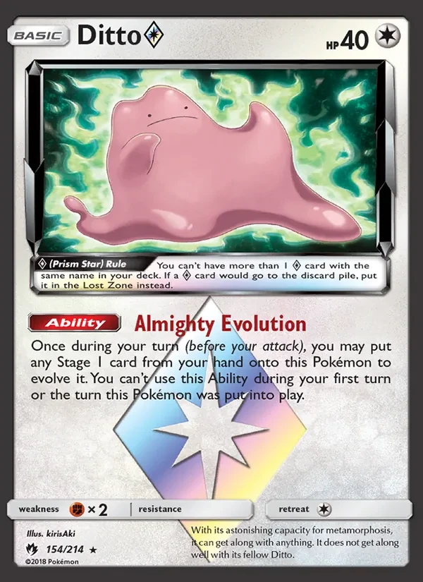 Ditto ◇ 154/214 Lost Thunder Pokémon card