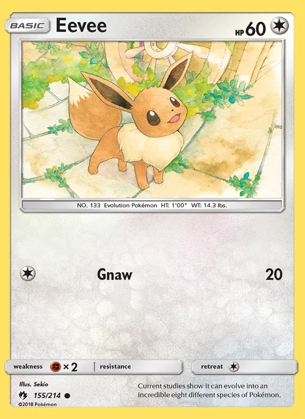 Eevee 155/214 Lost Thunder Pokémon card