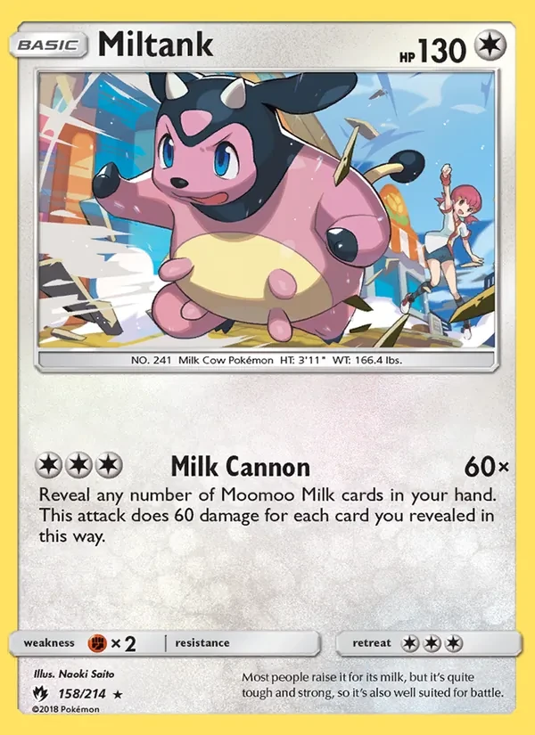 Miltank 158/214 Lost Thunder Pokémon card