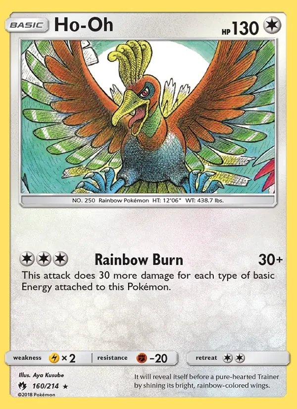 Carta Pokémon Ho-Oh 160/214 Lost Thunder
