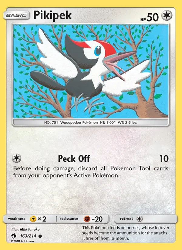 Pikipek 163/214 Lost Thunder Pokémon card