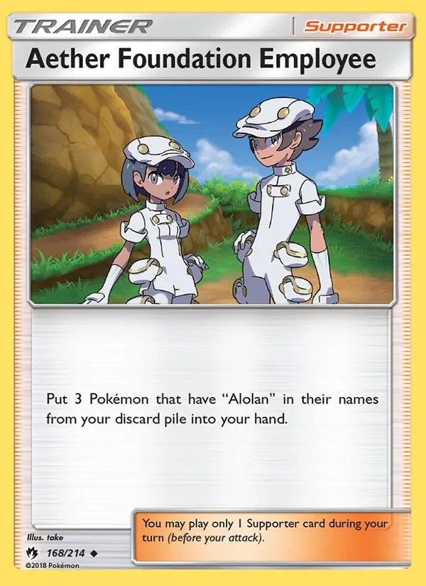 Aether Foundation Employee 168/214 Lost Thunder Pokémon card