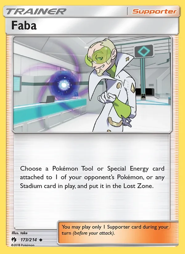 Faba 173/214 Lost Thunder Pokémon card