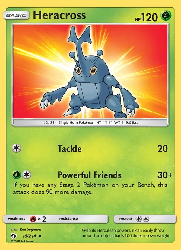 Heracross 18/214 Lost Thunder Pokémon Karte