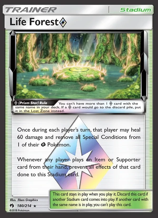 Life Forest ◇ 180/214 Lost Thunder Pokémon card