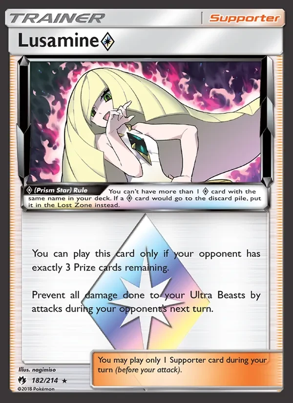 Lusamine ◇ 182/214 Lost Thunder Pokémon card