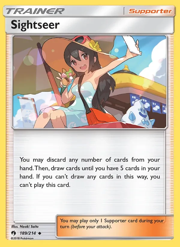 Sightseer 189/214 Lost Thunder Pokémon Karte