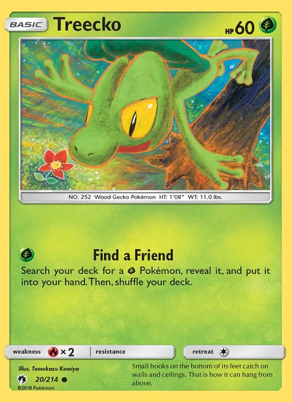 Treecko 20/214 Lost Thunder Pokémon kaart