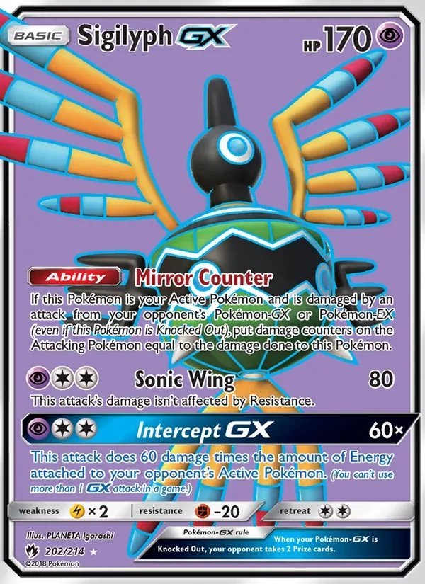 Sigilyph GX 202/214 Lost Thunder Pokémon card