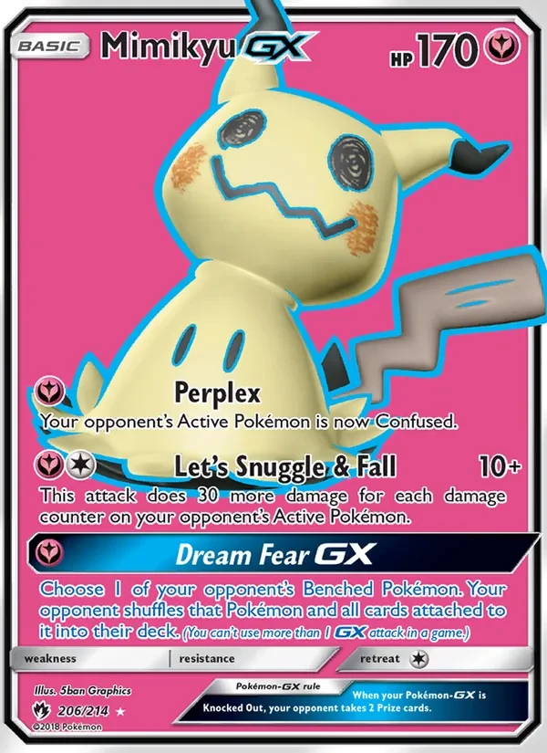 Mimikyu GX 206/214 Lost Thunder Pokémon card